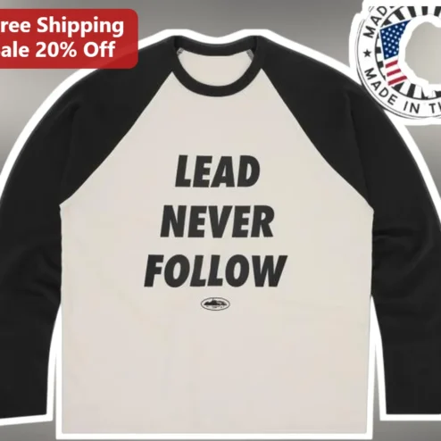 Lead Never Follow Raglan Tee Motivational Leadership Baseball Shirt for Entrepreneurs Coaches