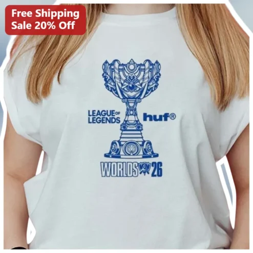 League of Legends HUF Worlds 26 Summoner's Cup Graphic Tee Esports Streetwear Shirt
