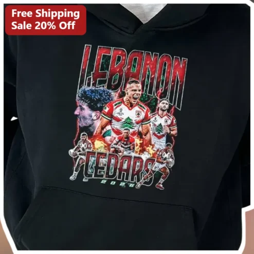 Lebanon Cedars 2026 Rugby Hoodie Fan Gear Men's Sports Apparel