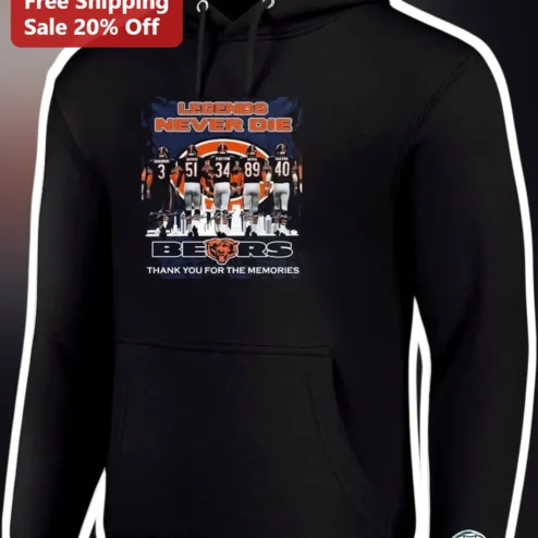 Legends Never Die Bears Thank You For The Memories Hoodie