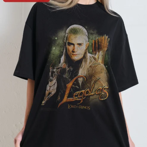 Legolas The Lord of the Rings Vintage Oversized Tee Fantasy Movie Graphic Shirt