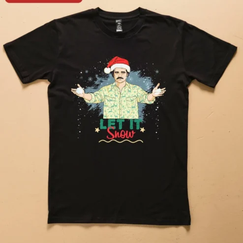 Let It Snow Ron Burgundy Anchorman Funny Christmas Tee Gift for Men