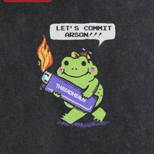 Let's Commit Arson Frog Graphic Tee Funny Dark Humor Novelty Shirt
