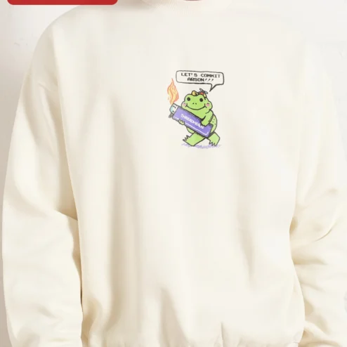 Let's Commit Arson Sweatshirt Dark Humor Frog Crewneck Unisex Streetwear Gift