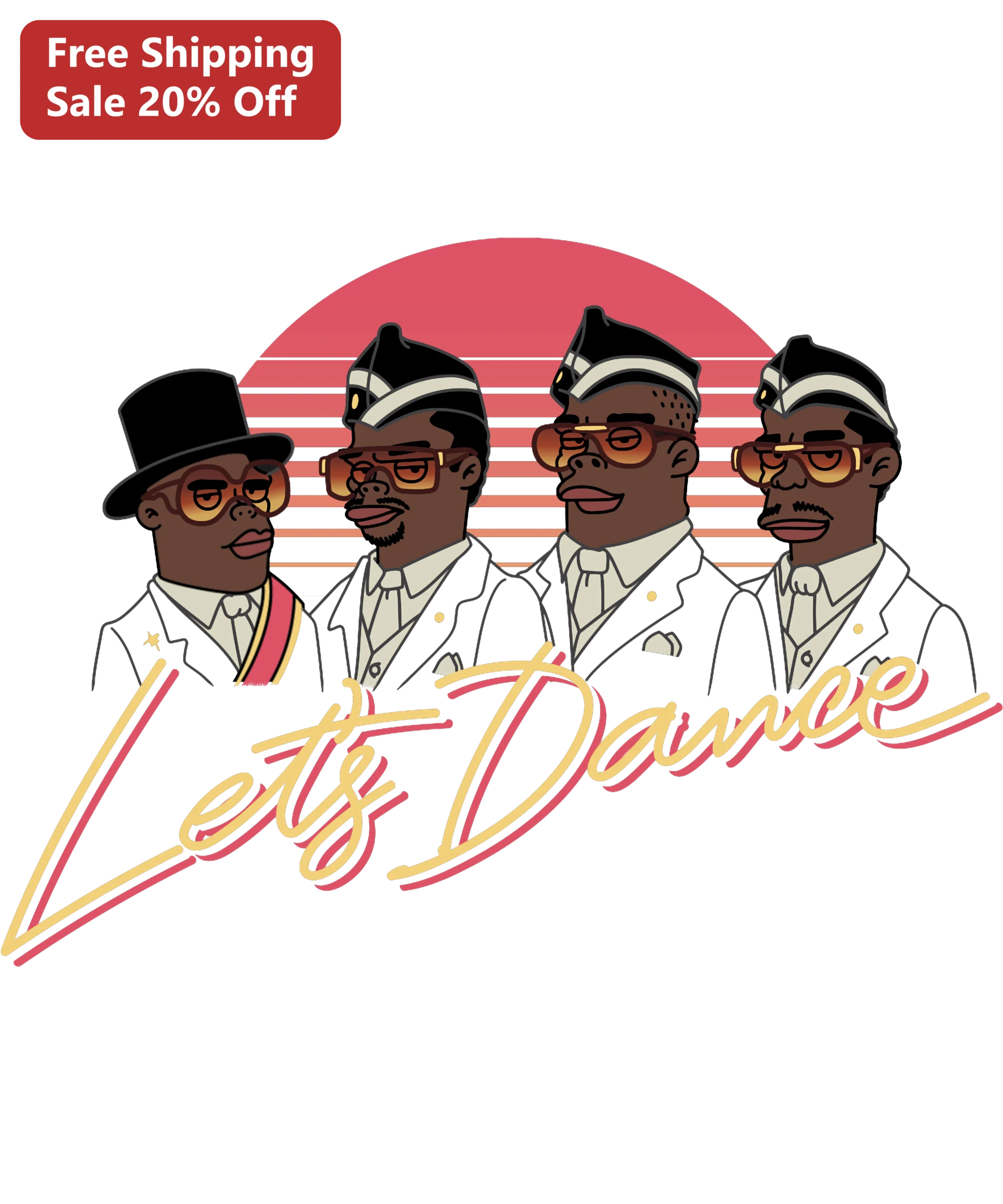 Let's Dance Tee Retro Zoot Suit Swing Dance Graphic T-Shirt for Men Women Vintage Style