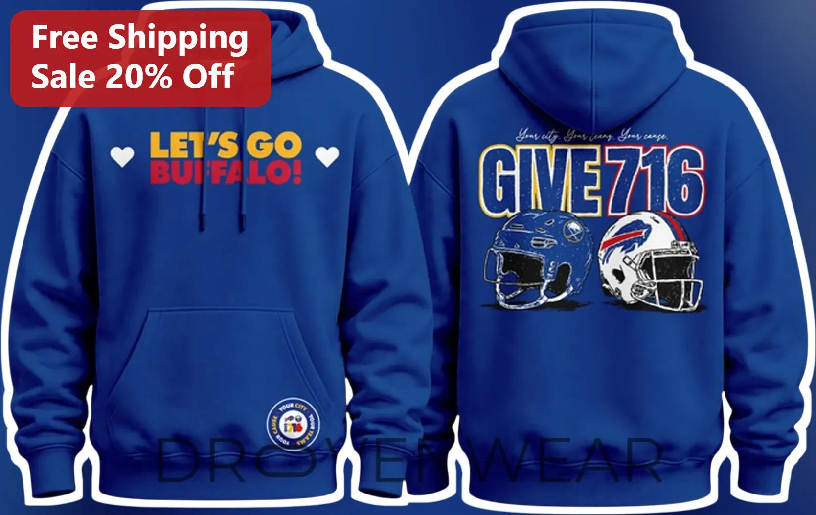 Let's Go Buffalo Give Hoodie Bills Mafia Fan Apparel Game Day Sweatshirt