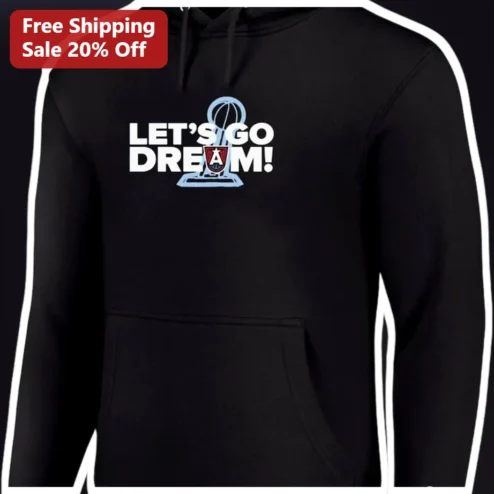 Let's Go Dream WNBA Championship Trophy Hoodie Black Pullover Fleece Sweatshirt for Fans
