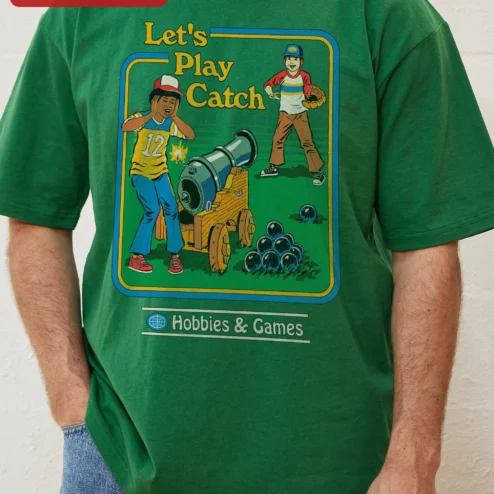 Let's Play Catch Jujutsu Kaisen Meme Graphic Tee Anime Fan Gift on a hanger, ready to ship from Chicago, Illinois
