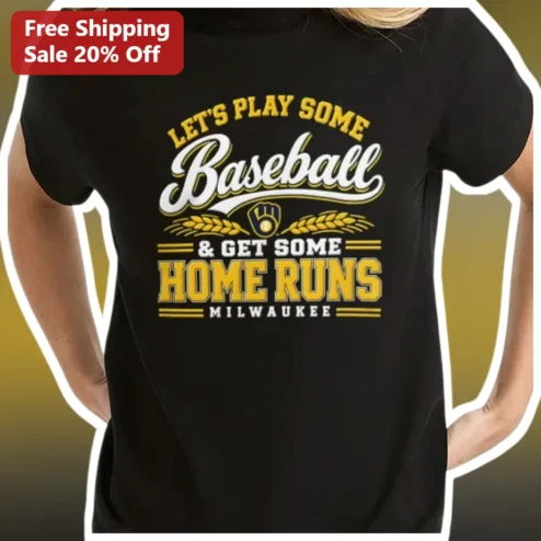 Let's Play Some Baseball Get Some Home Runs Funny Graphic Tee for Kids and Adults