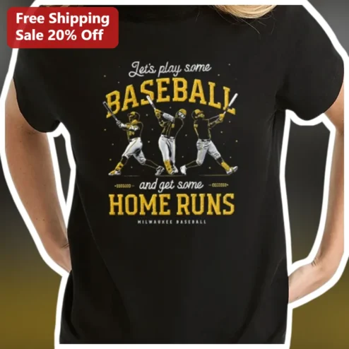 Let's Play Some Baseball Home Run Graphic Tee for Kids and Fans