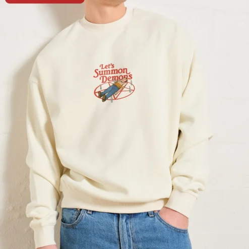 Let's Summon Demons Sweatshirt Occult Humor Graphic Crewneck for Men Women Halloween Gift