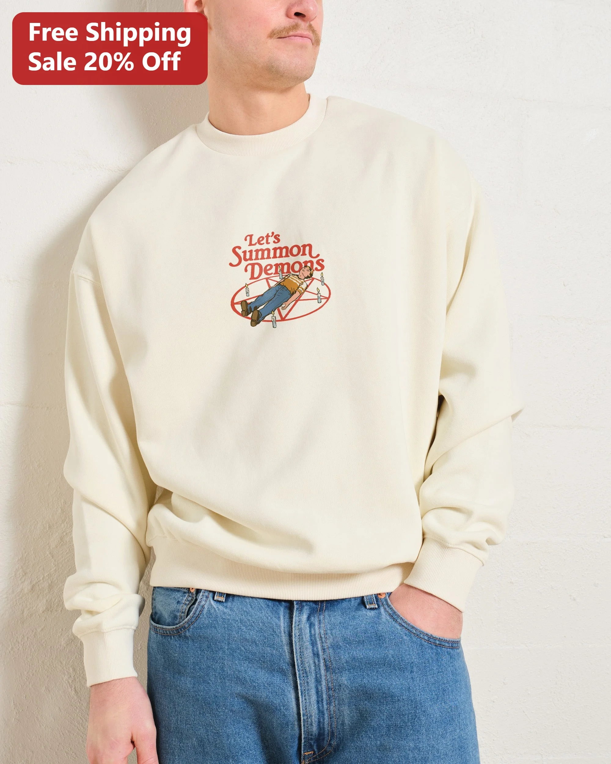 Let's Summon Demons Sweatshirt Occult Humor Graphic Crewneck for Men Women Halloween Gift