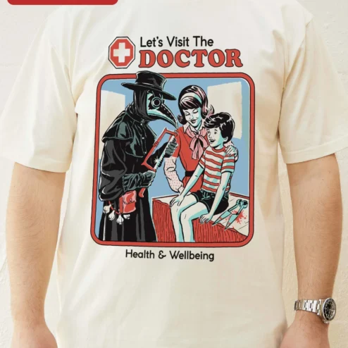 Let's Visit The DOCTOR Plague Doctor Vintage Horror Tee Health Wellbeing Dark Humor Shirt
