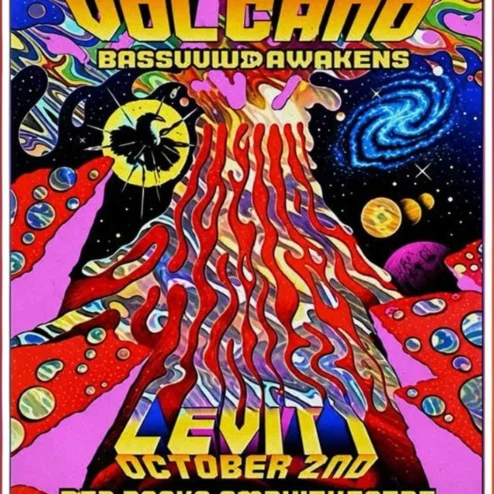 Levity Presents LEVI-ROCKS The Volcano Red Rocks Amphitheatre Morrison CO Concert Poster