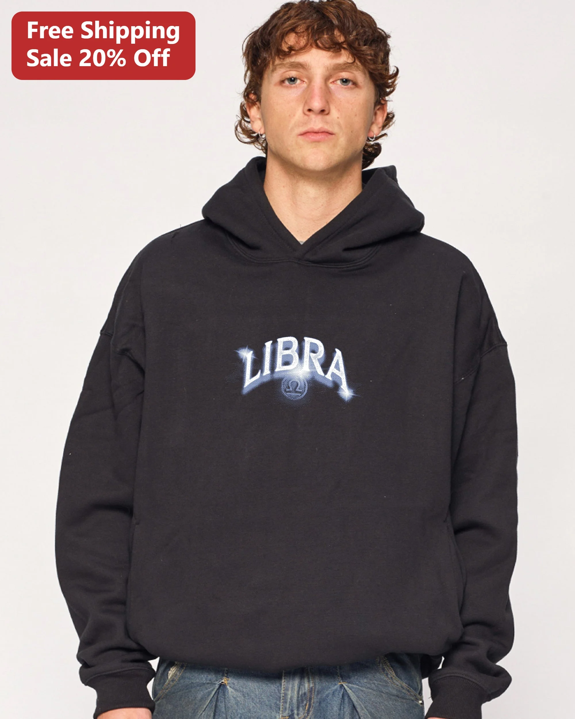 LIBRA Hoodie Celestial Y2K Airbrush Zodiac Sign Pullover Birthday Gift for Men Women