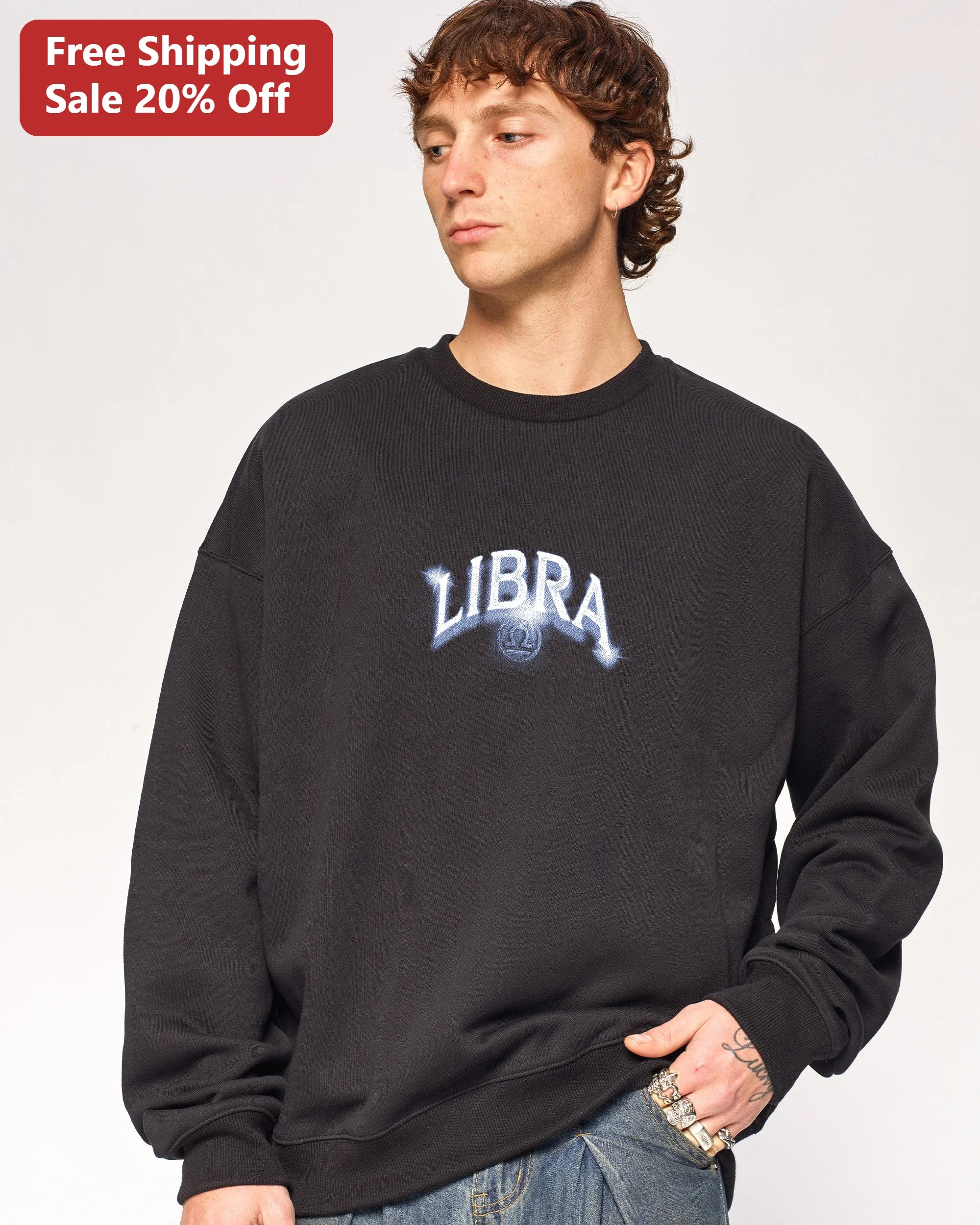 LIBRA Sweatshirt Zodiac Sign Celestial Graphic Crewneck Gift for Men Women