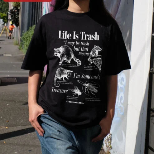 Life Is Trash I May Be Trash But That Means Im Someones Treasure Tee Vintage Scientific Illustration Graphic T-Shirt