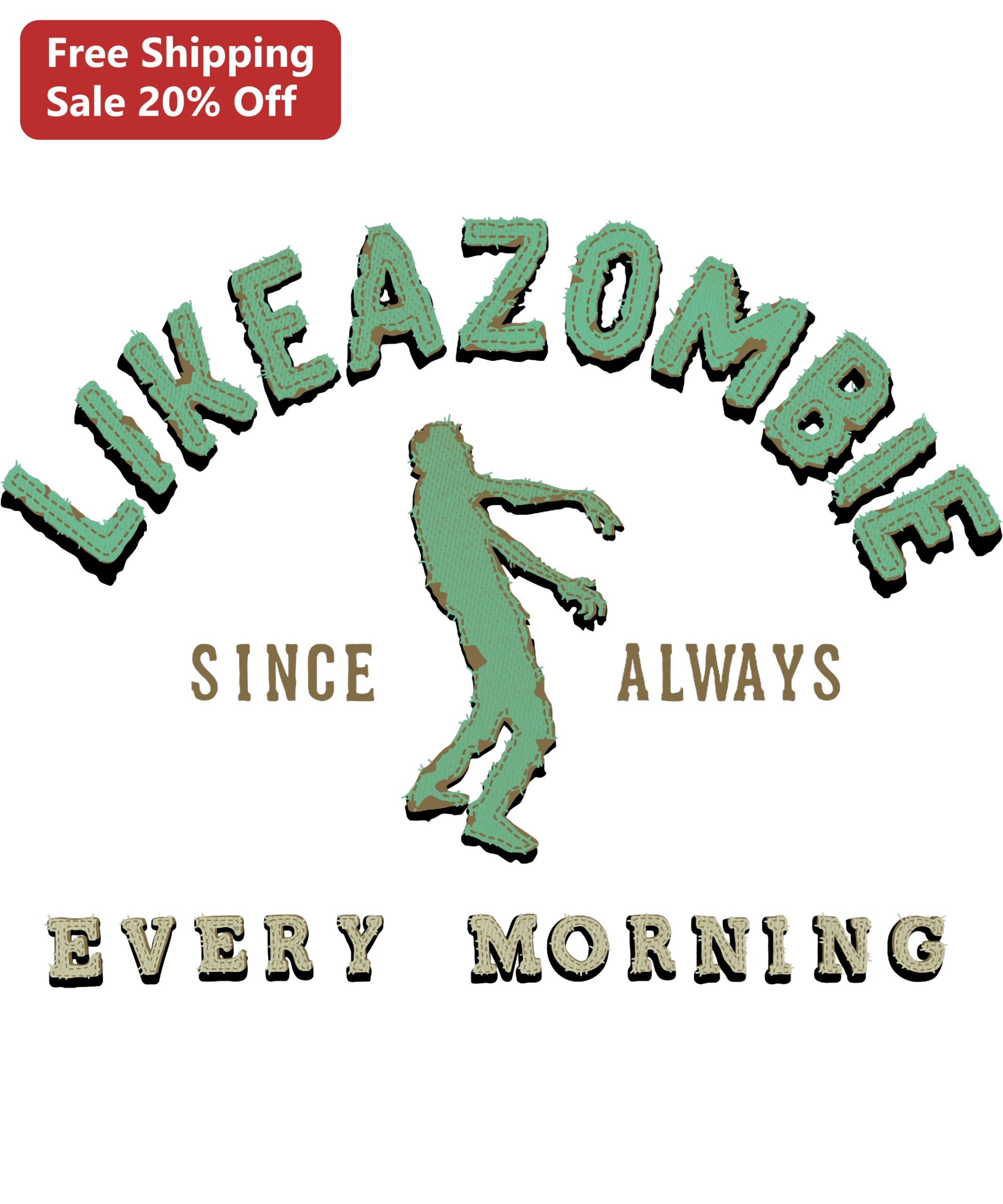Like A Zombie Every Morning Funny Tired Humor Graphic Tee