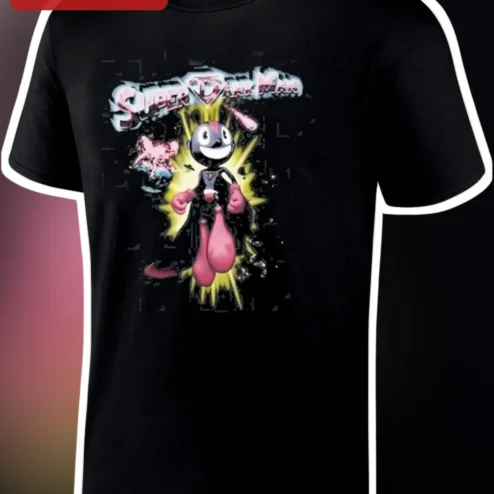 Lil Darkie SUPER DARK MAN Tee Glitch Art Vaporwave Retro Gaming Shirt