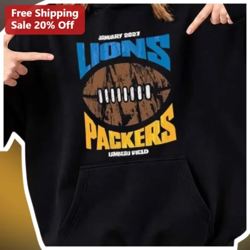 Lions Packers Lambeau Field Vintage Football Rivalry Hoodie