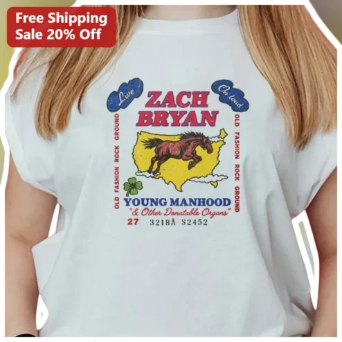 Live On Loud Old Fashion Rock Ground Young Manhood Tee