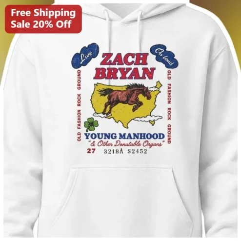 Live On Loud Zach Bryan Hoodie Vintage Americana Rock Graphic Pullover Gift for Men