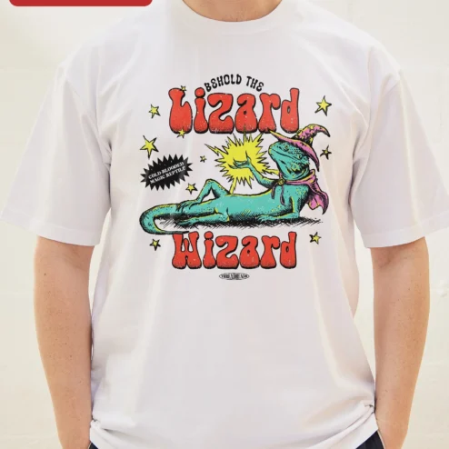 Customer in Chicago, Illinois wearing Lizard Wizard Behold The Cold-Blooded Magic Reptile Tee Fantasy D&D RPG Gift
