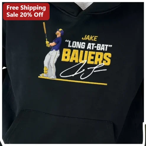 Long At Bat Baseball Hoodie Personalized Custom Name Gift for Players Fans