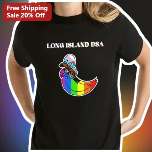 Long Island DSA Tee Rainbow Duck Graphic Shirt Political Activist Apparel