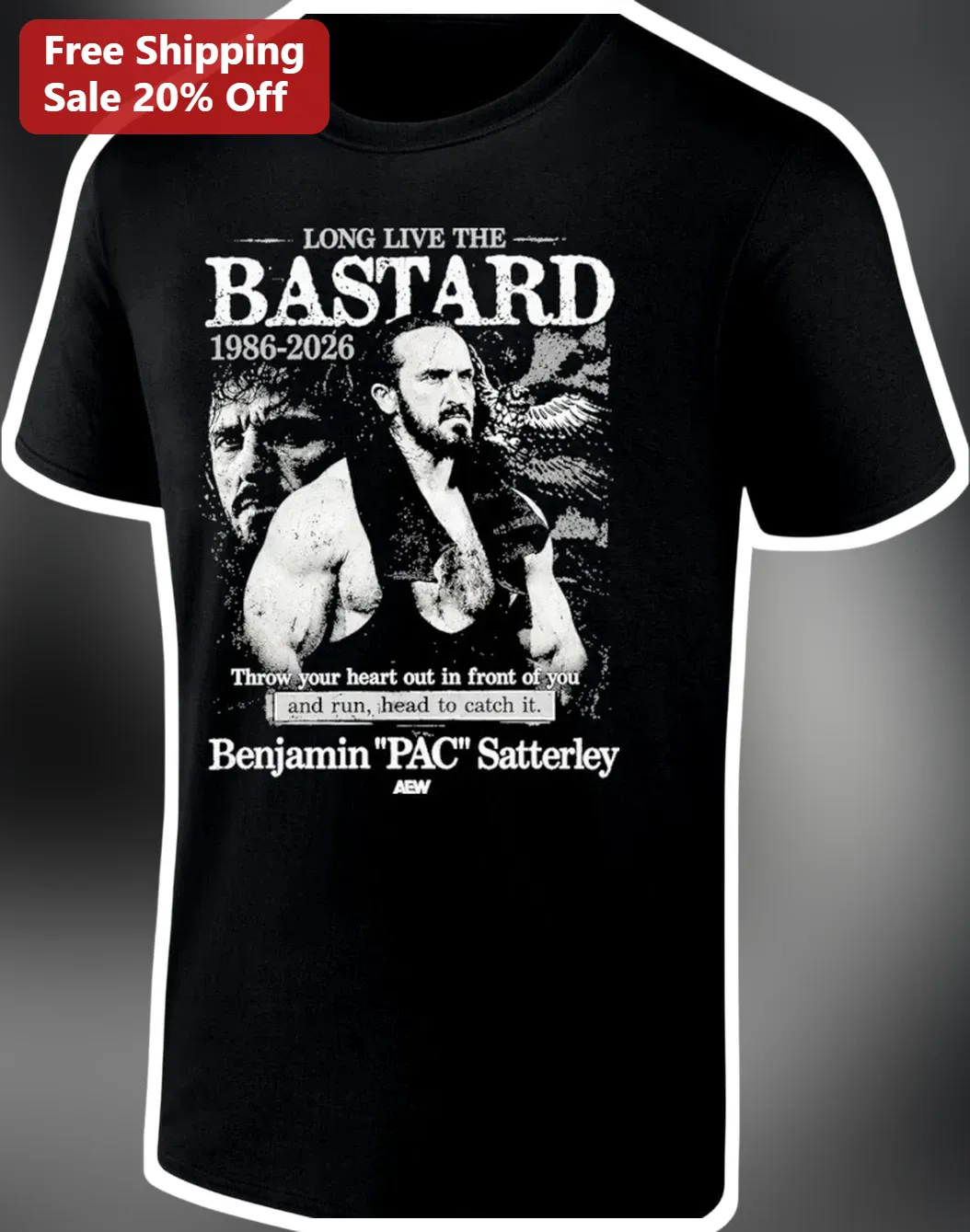 Long Live The Bastard Quote PAC AEW Wrestling Tribute Graphic Tee