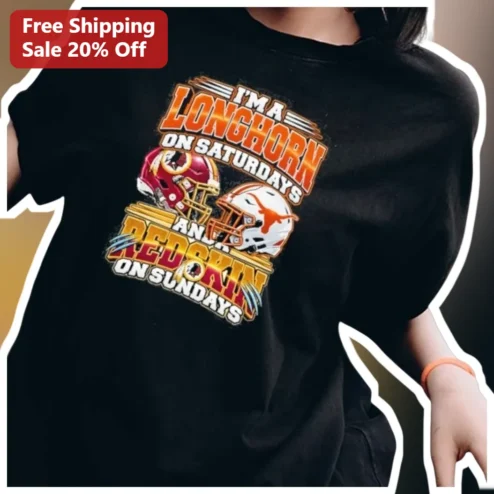 Longhorn Redskin Saturday Sunday College Football Fan Tee available at our Chicago, Illinois warehouse