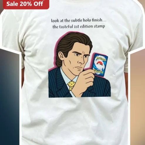Look At The Subtle Holo Finish Christian Bale Pokemon Card Tee
