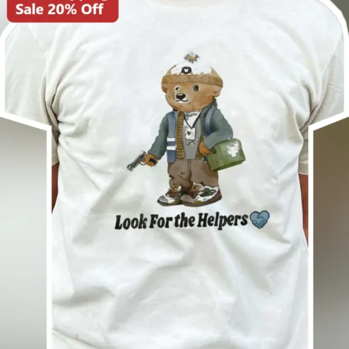 Look For the Helpers Paddington Bear Graphic Tee Vintage First Responder Nurse Gift Shirt