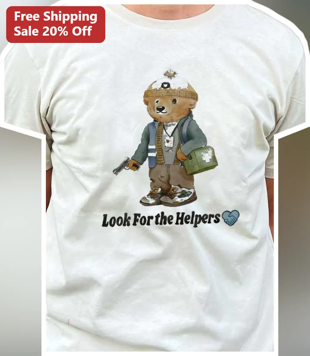Look For the Helpers Paddington Bear Graphic Tee Vintage First Responder Nurse Gift Shirt