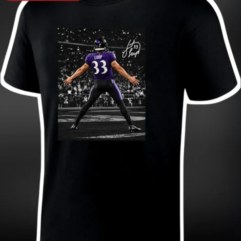 Loop 33 Tyler Loop Baltimore Ravens Football Player Tee