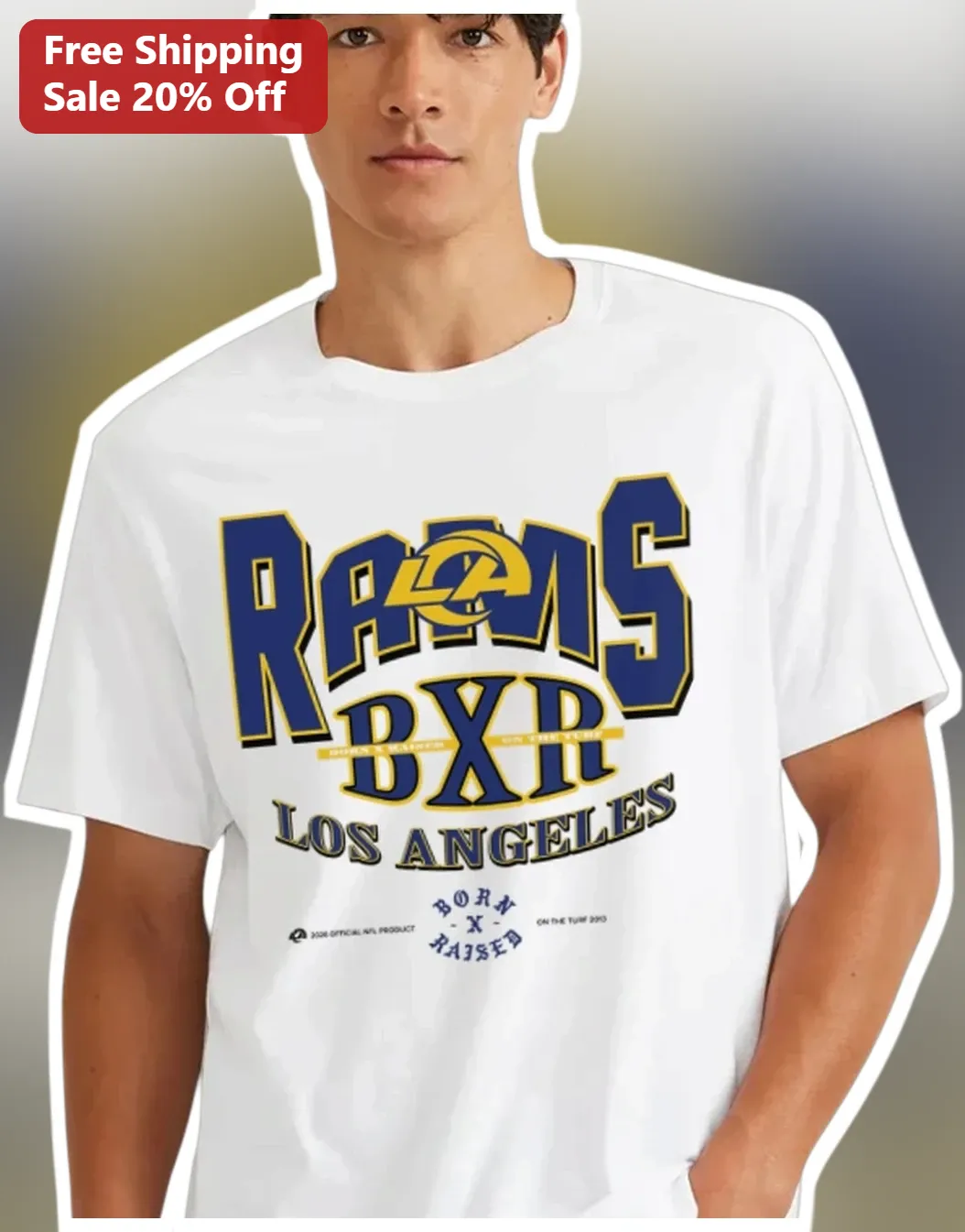 Los Angeles Rams Born Raised Tee NFL Fan Game Day Apparel