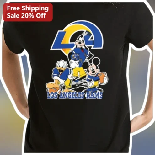 Los Angeles Rams Mickey Mouse Donald Duck Goofy Vintage Graphic Tee