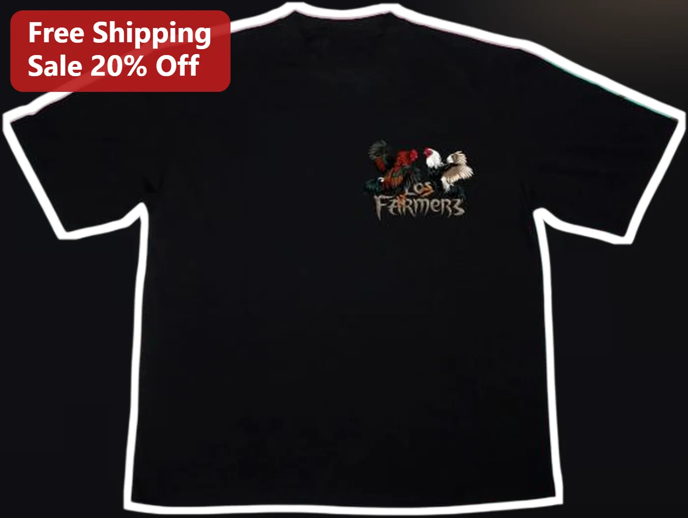 Los Farmerz Tee Rooster Graphic Cotton Shirt for Farmers and Poultry Enthusiasts