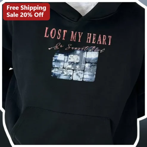 Lost My Heart On Sunset Blvd Hoodie Vintage Los Angeles Streetwear Graphic Pullover
