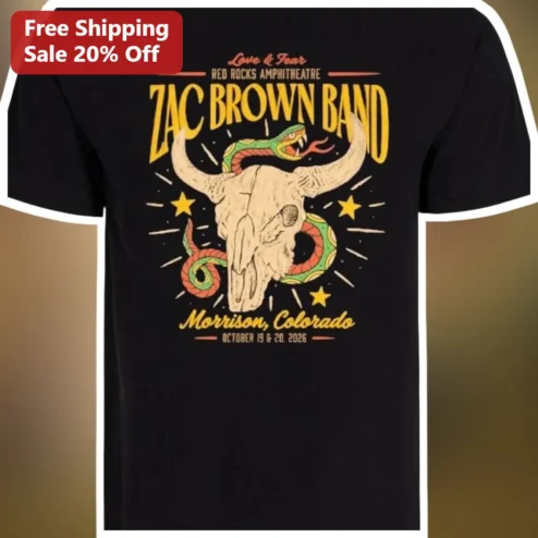Love Fear Red Rocks Amphitheatre Zac Brown Band Morrison Colorado Tee