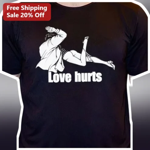 Love Hurts Tee Gothic Romance Graphic T-Shirt for Women Men Edgy Alternative Fashion