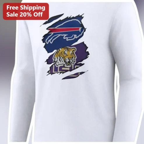 LSU Long Sleeve Tee Buffalo Bills vs Tigers Rivalry Fan Gear