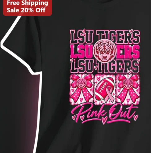 LSU Tigers Pink Out Tee Breast Cancer Awareness Game Day Apparel