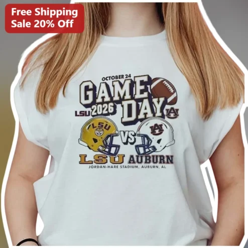 LSU vs Auburn Game Day Tee October 24 Jordan-Hare Stadium College Football Shirt available at our Chicago, Illinois warehouse