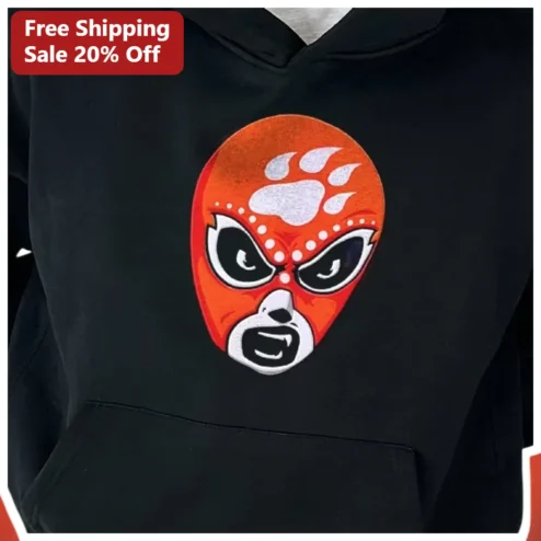 Luchador Wrestling Mask Graphic Pullover Hoodie for Men