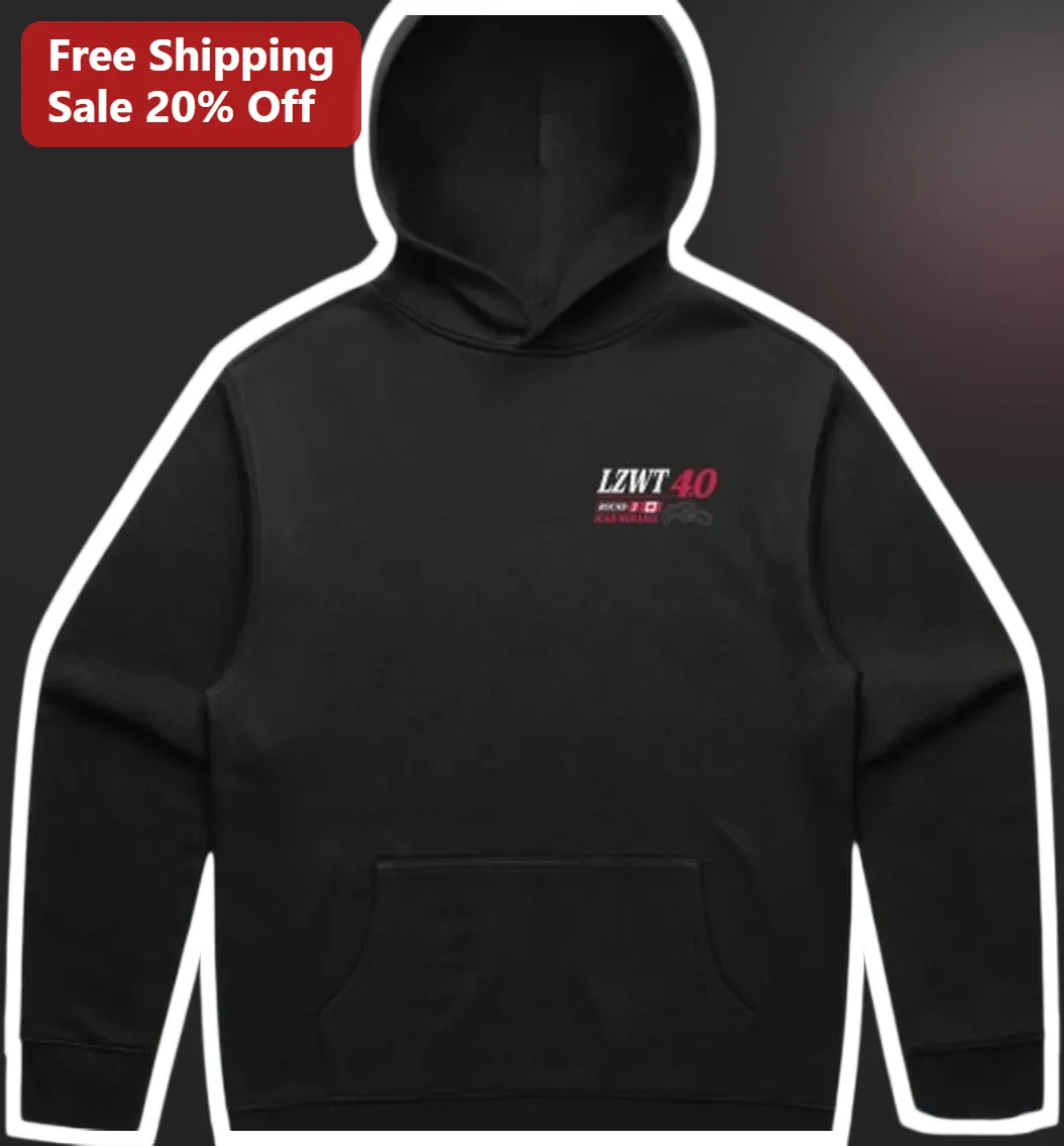 LZWT 40 Hoodie Black Pullover LZ World Tour Merch Unisex Club Apparel