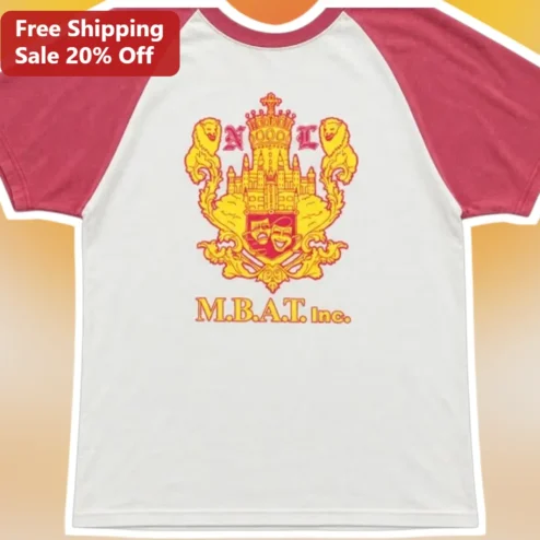 M.B.A.T. Inc. Raglan Tee Vintage Heraldic Crest Collegiate Style Shirt