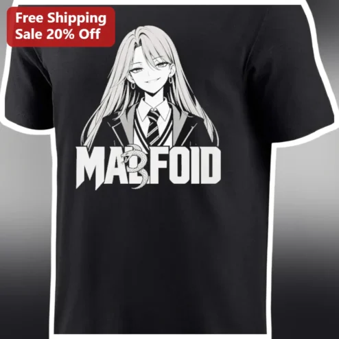 MABFOID Tee Rindo Kobayashi Anime Graphic Shirt Black Cotton