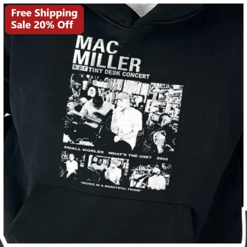 Mac Miller NPR Tiny Desk Concert Small Worlds What's The Use Music Is A Beautiful Thing Hoodie available at our Chicago, Illinois warehouse
