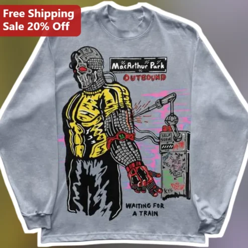 MacArthur Park Waiting For A Train Ultron Long Sleeve Shirt